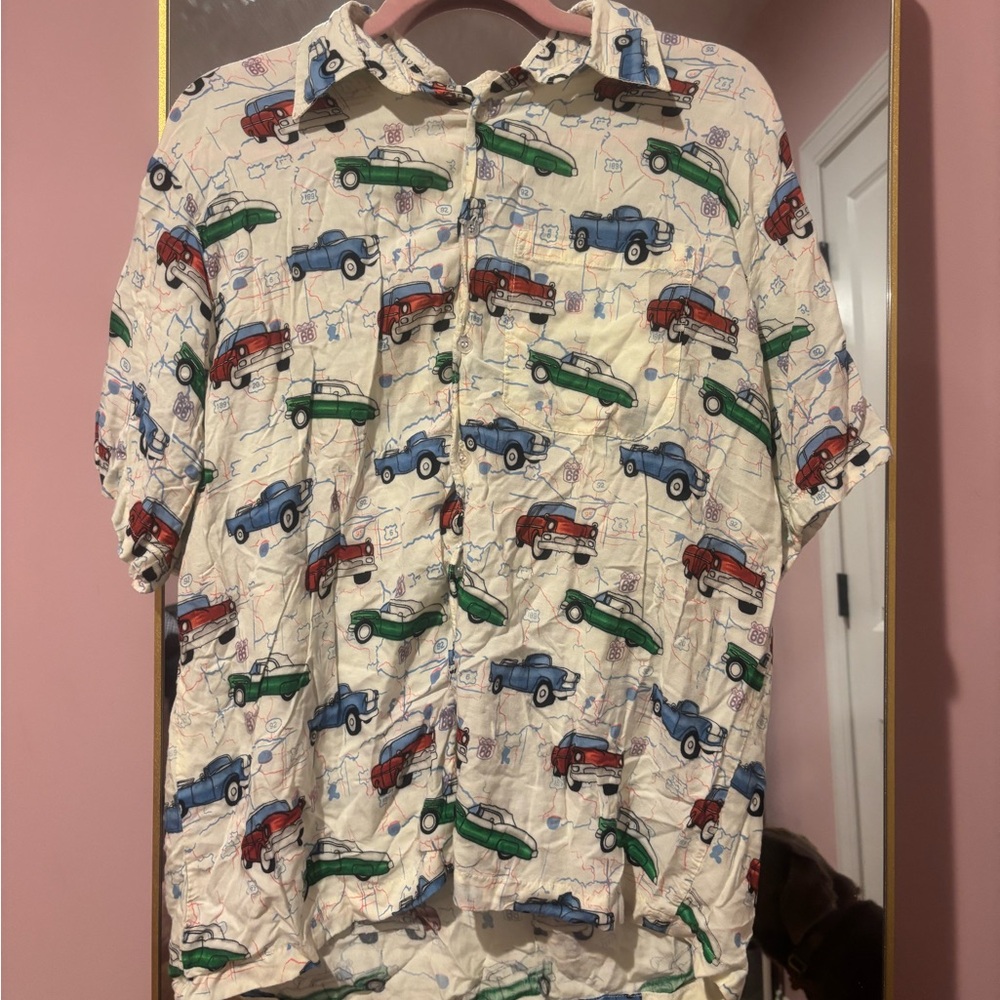 Men's Vintage Car Print Shirt